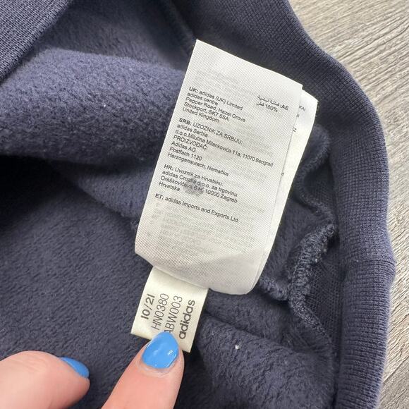 Adidas Originals Adibreak Future Blue Mens M Spell Out Logo Snap Pullover Hoodie - Picture 9 of 9